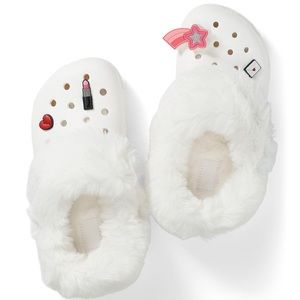 White Mammoth Fuzzy Crocs